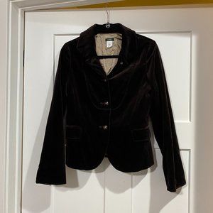 J. Crew Chocolate Brown Velvet Jacket